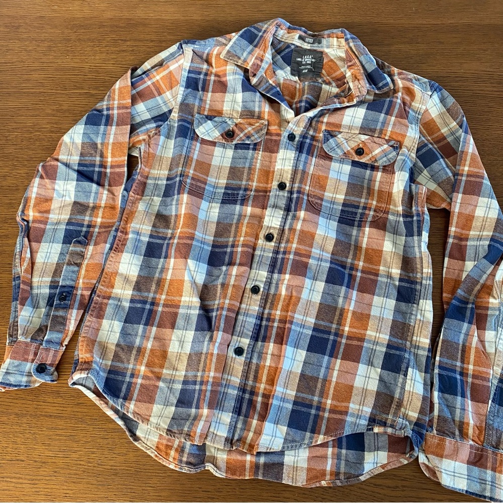 H&M Burnt Orange Fall Colors Flannel Shirt
